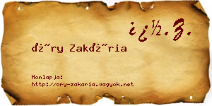 Őry Zakária névjegykártya